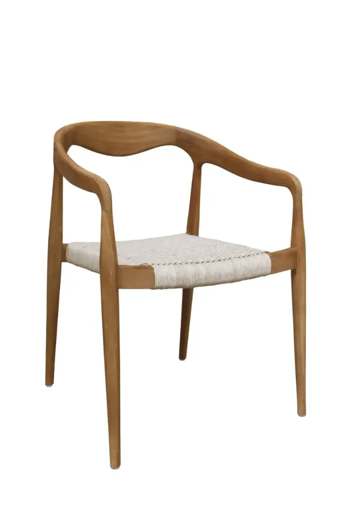 Outdoor chair Wisbone teak/rope