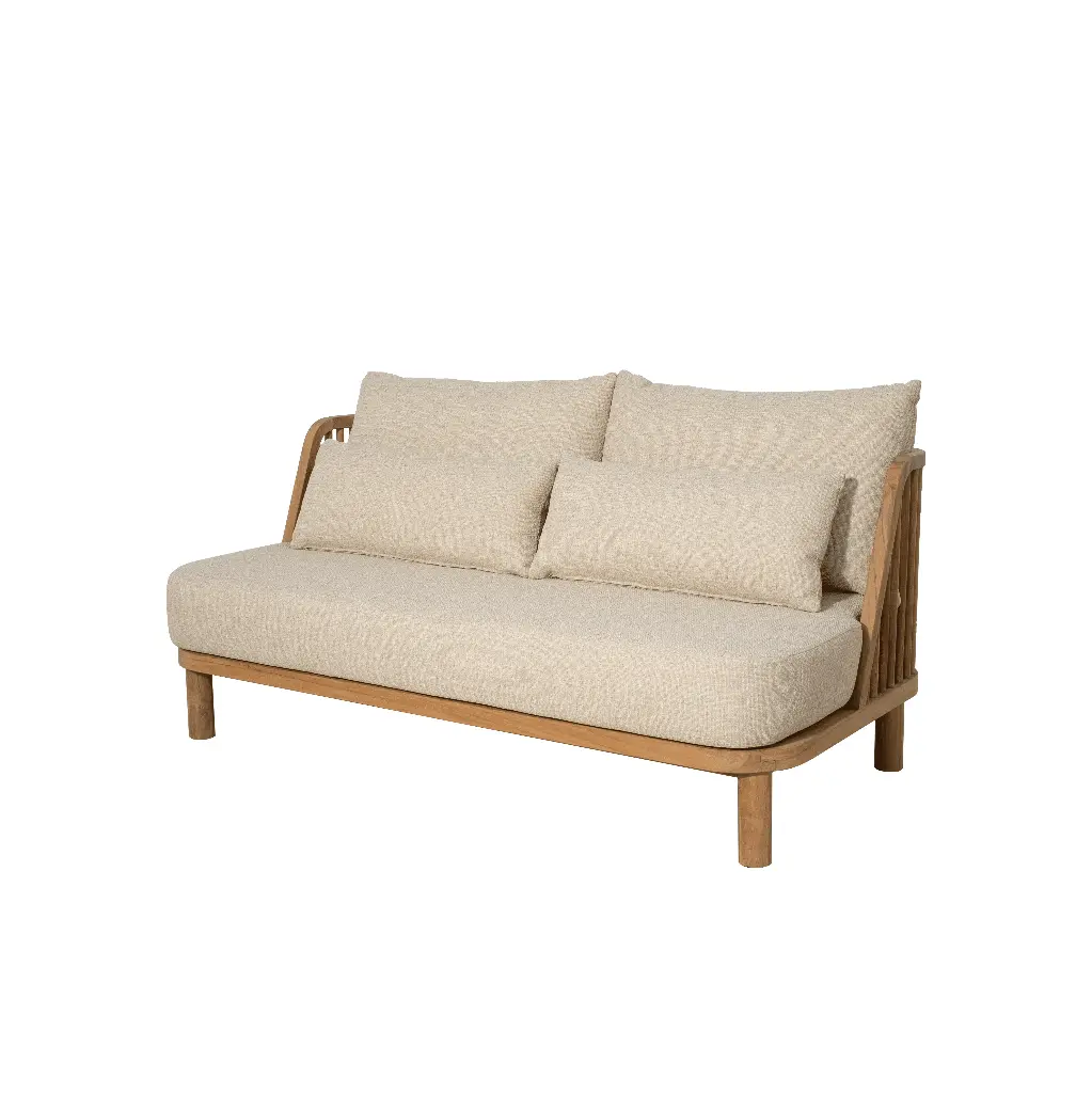 Outdoor lounge 2-seater teak/beige