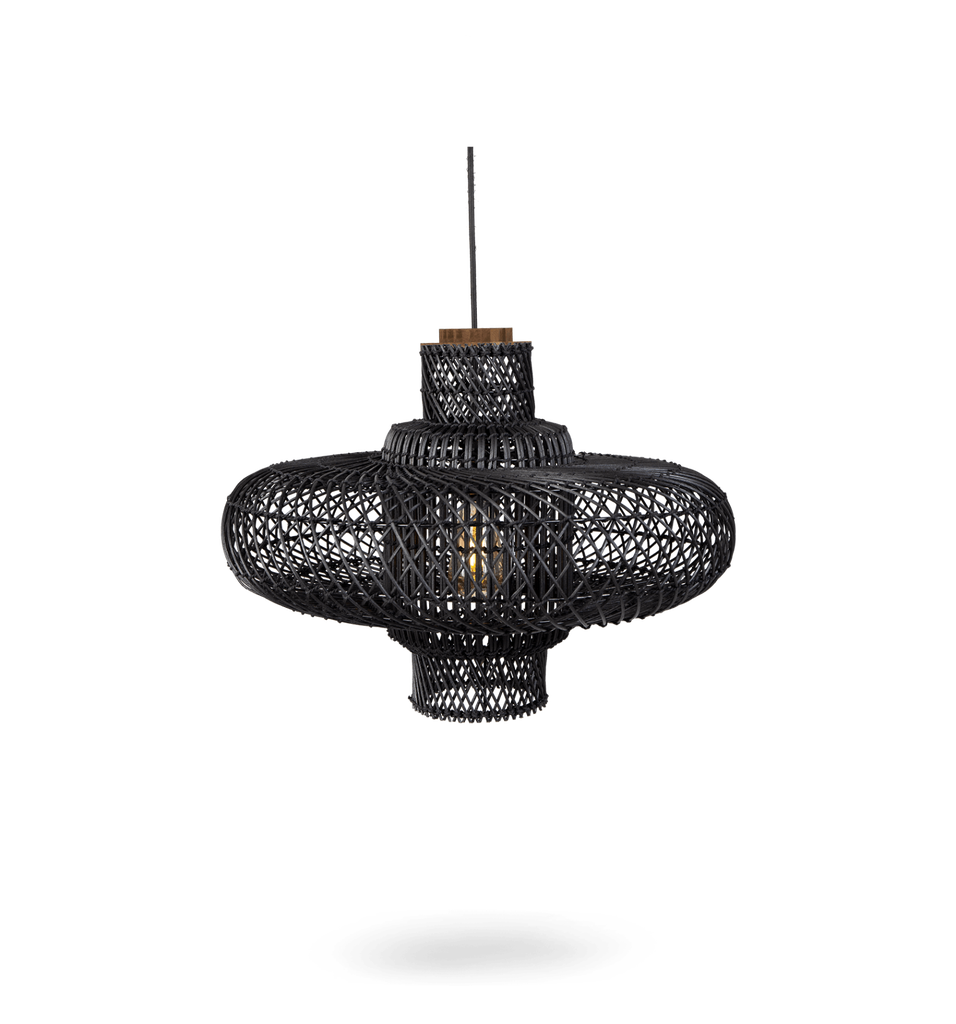 Organo lampshade black/beige 55x55x38cm