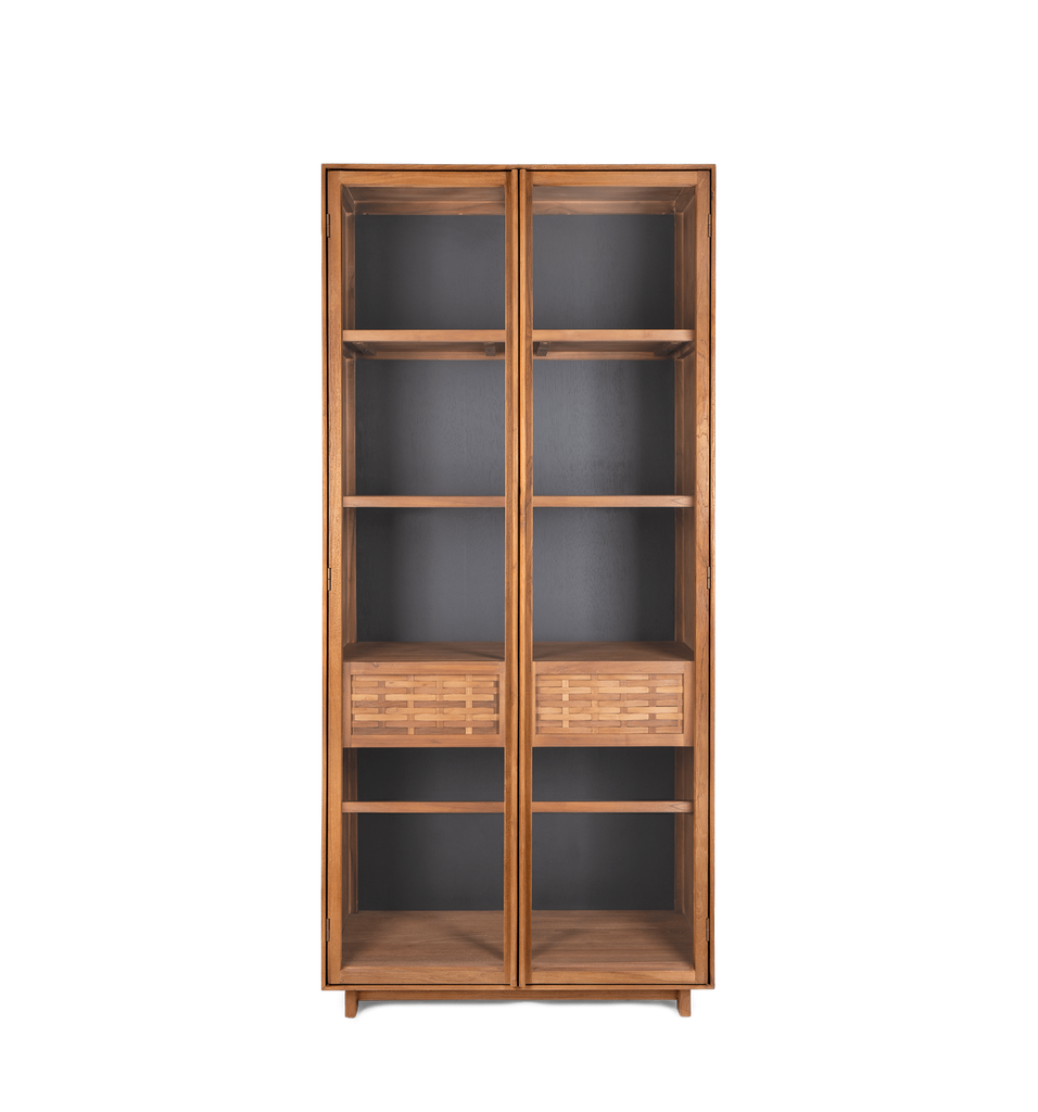 Motion display cabinet 2 glass doors 2 drawers 90x45x200cm