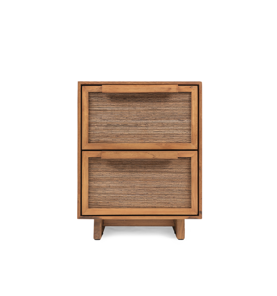 Hopper bedside table 2 drawers 40x40x52cm