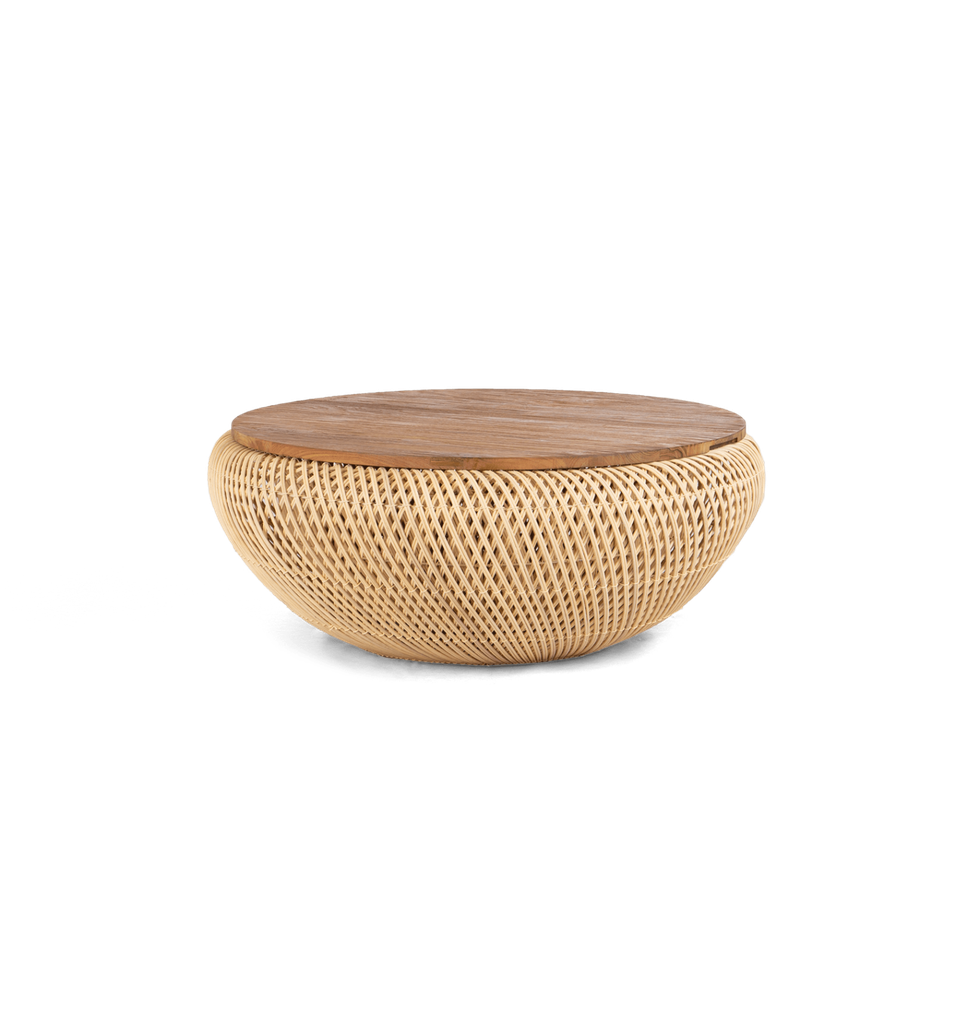 Wave round coffee table 80x80x32cm beige