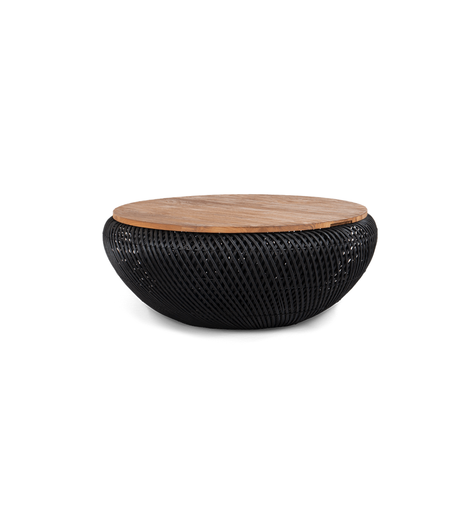 Wave coffee table 80x80x32cm black