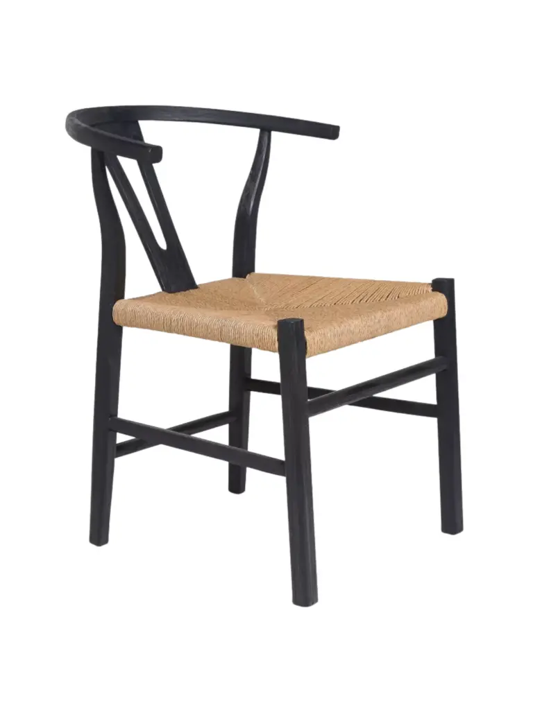 Rob chair black Natural teak/rope