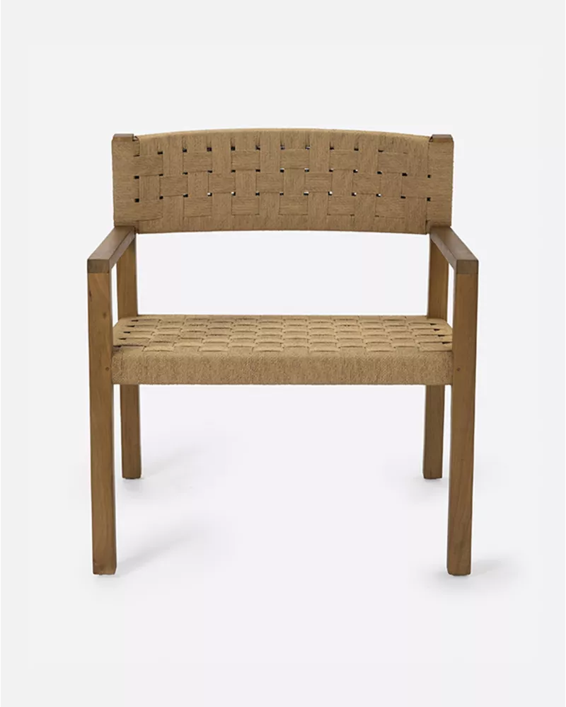 Armchair Cora Natural teak/rope