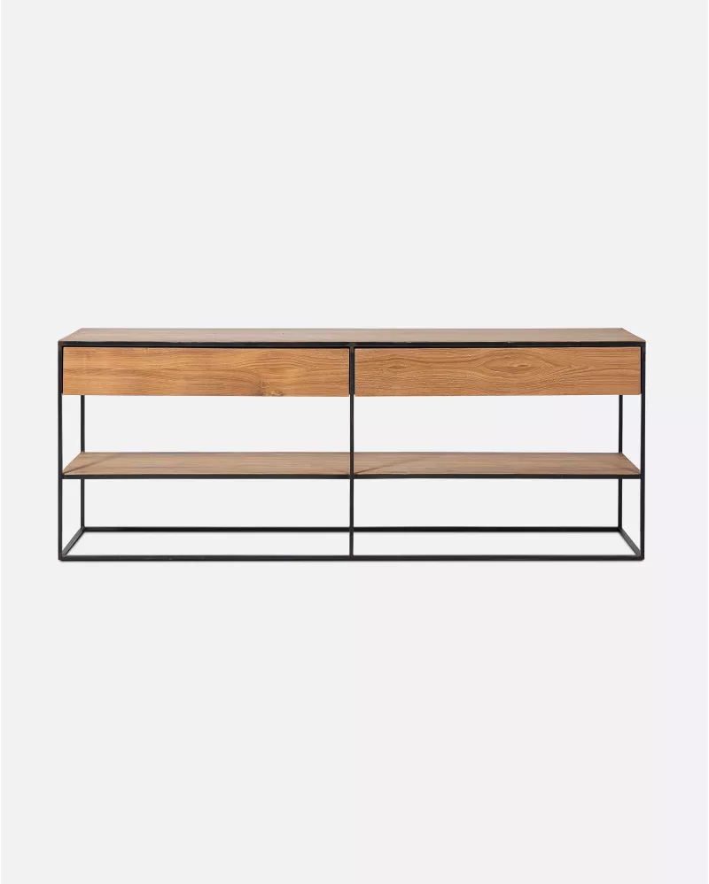 Shelve Onetwo drawer 180 teak/iron