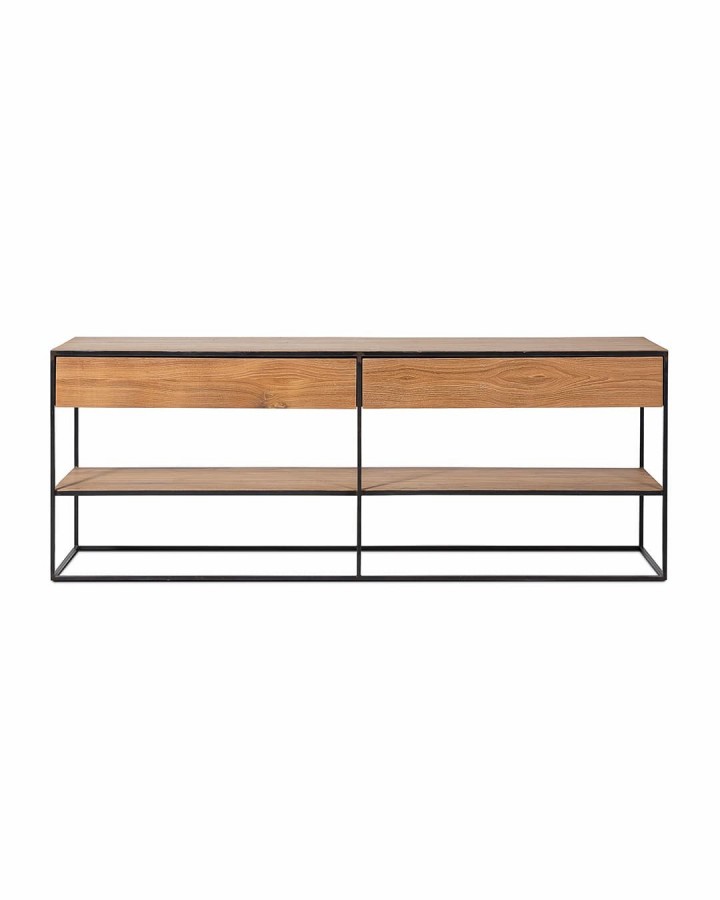 Shelve Onetwo drawer 180 teak/iron