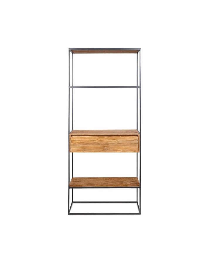 Shelve Totem drawer teak/iron