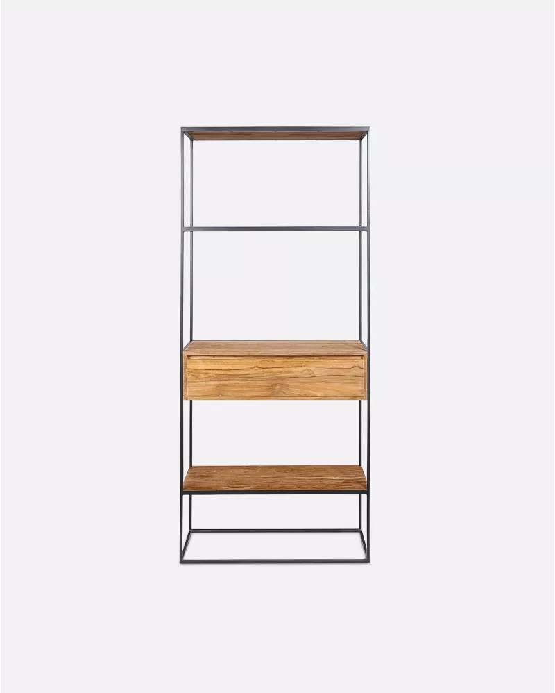 Shelve Totem drawer teak/iron