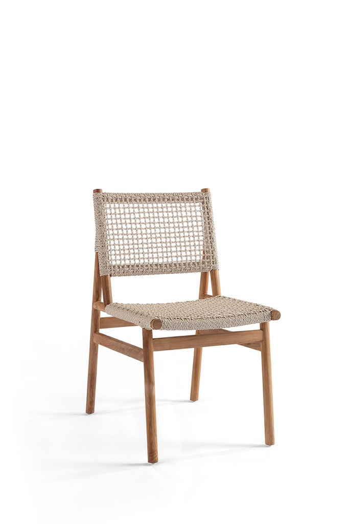 Outdoor dining chair Irish teak - rope 