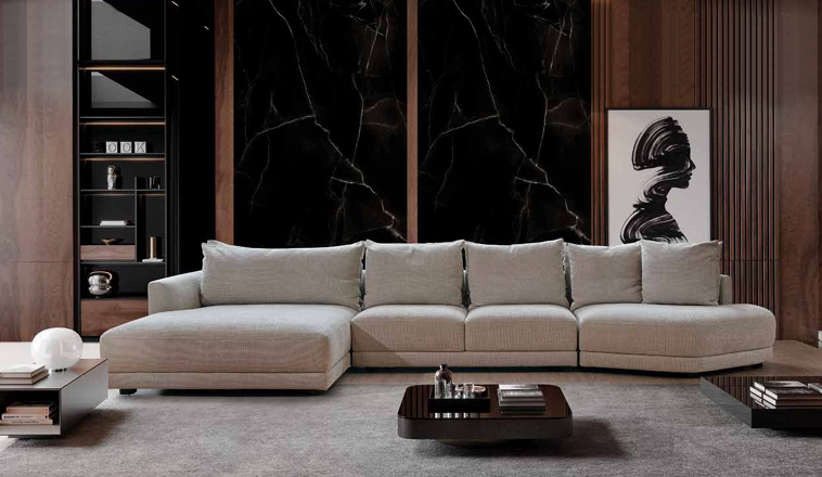 Sofa Cascais with chaiselongue L420xD110xH65