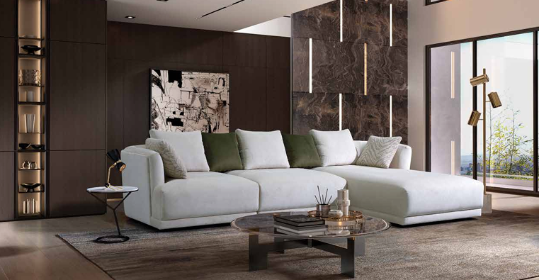 Sofa Tavira with chaiselongue L350xD185xD100xH72