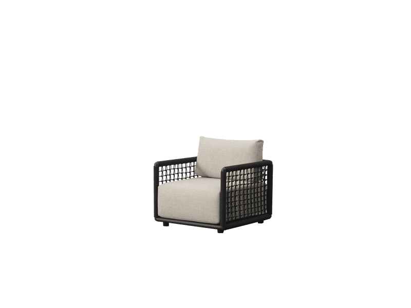 Outdoor 1-seater Santa Ana L79xD84xH77cm Anthracite alu - fabric beige