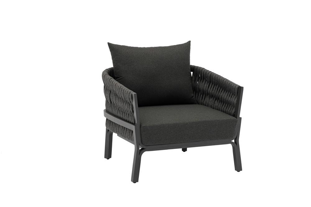 Outdoor 1-seater Anmore L82xD80xH85 Anthracite alu - cord & fabric anthracite