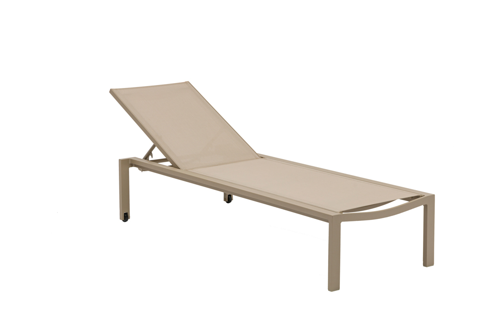 Sunlounger Bangar L200xD75xH34cm alu taupe - fabric taupe