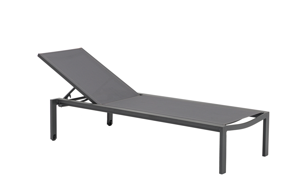 Sunlounger Bangar L200xD75xH34 alu anthracite -fabric anthracite