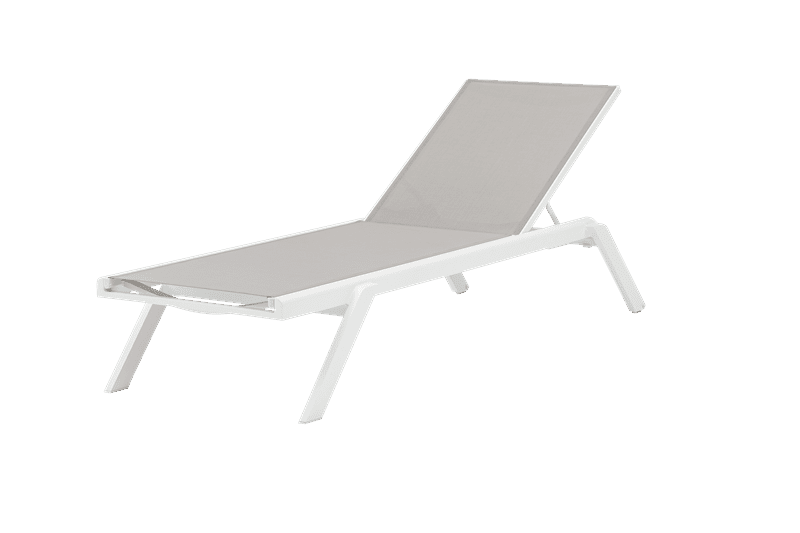 Sunlounger Alameda L198xD72xH35 white alu - fabric light grey 