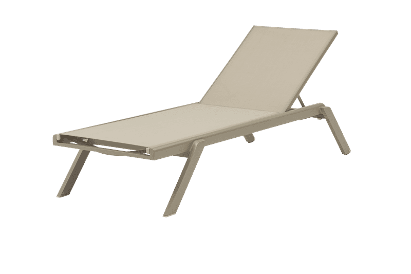 Sunlounger Alameda L198xD72xH35 taupe alu - fabric taupe