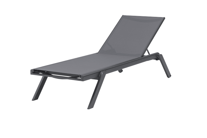 Sunlounger Alameda L198xD72xH35 anthracite alu - fabric anthracite