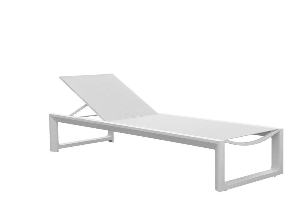 Sunlounger Onix L200xD73xH35 white alu - fabric light grey
