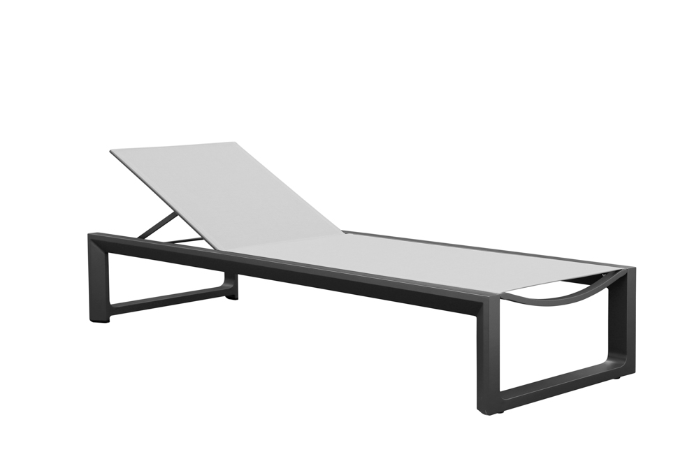 Sunlounger Onix L200xD73xH35 anthracite alu - fabric light grey