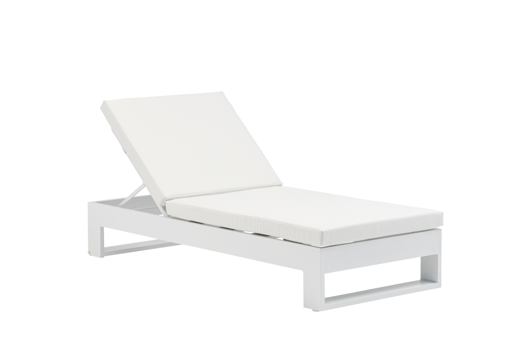 Sunlounger Niland L190xD80xH38 white alu - fabric white