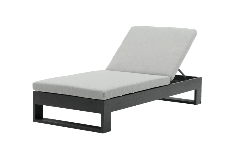Sunlounger Niland L190xD80xH38 anthracite alu - fabric light grey