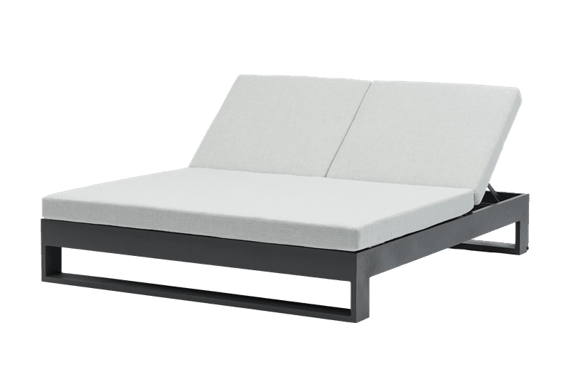 Daybed Niland L190xD160xH38 anthracite alu - fabric light grey