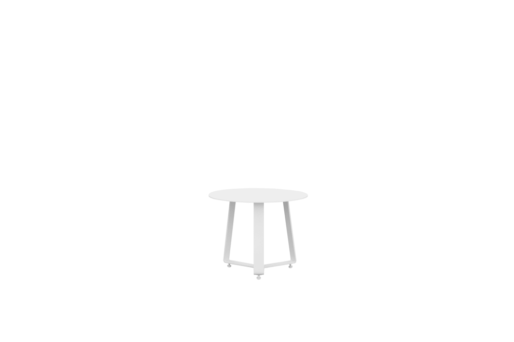 Outdoor side table Bangar round 45cm white alu