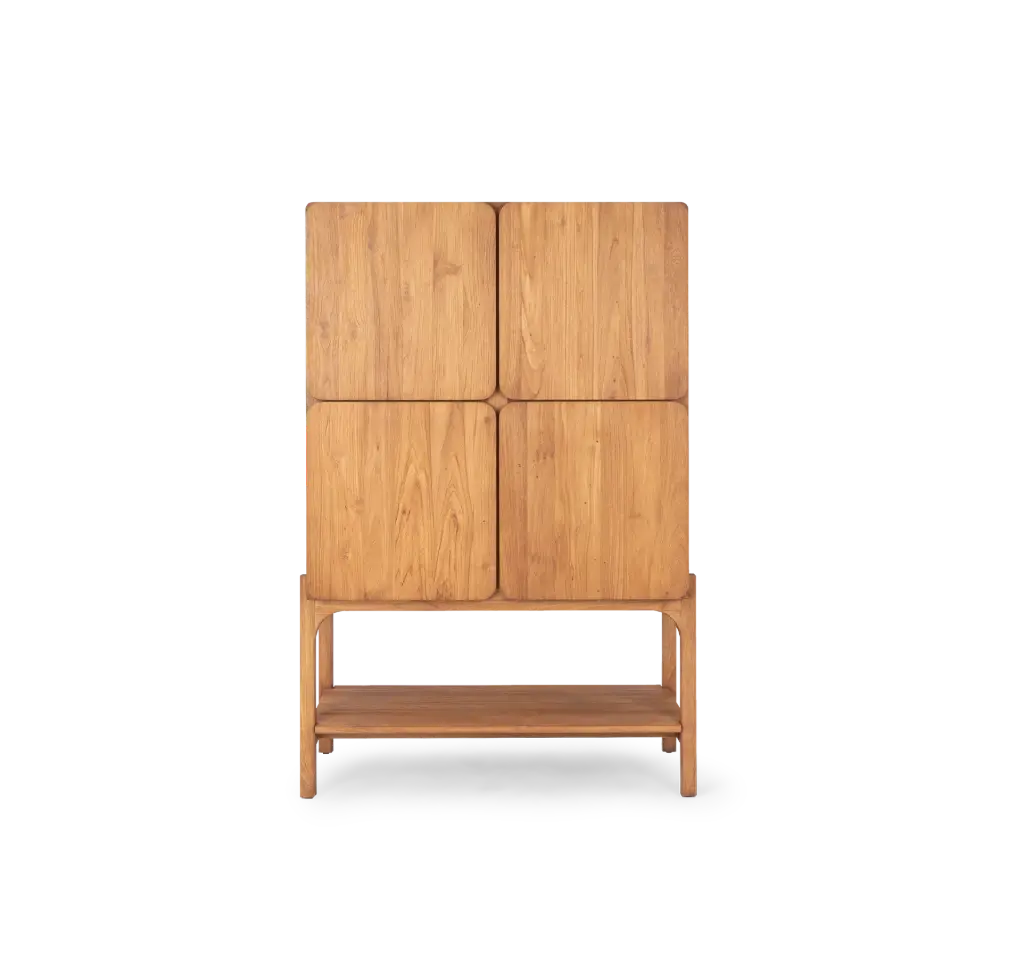 Tess Cabinet 4 doors - 1 open rack 99x45x150 teak