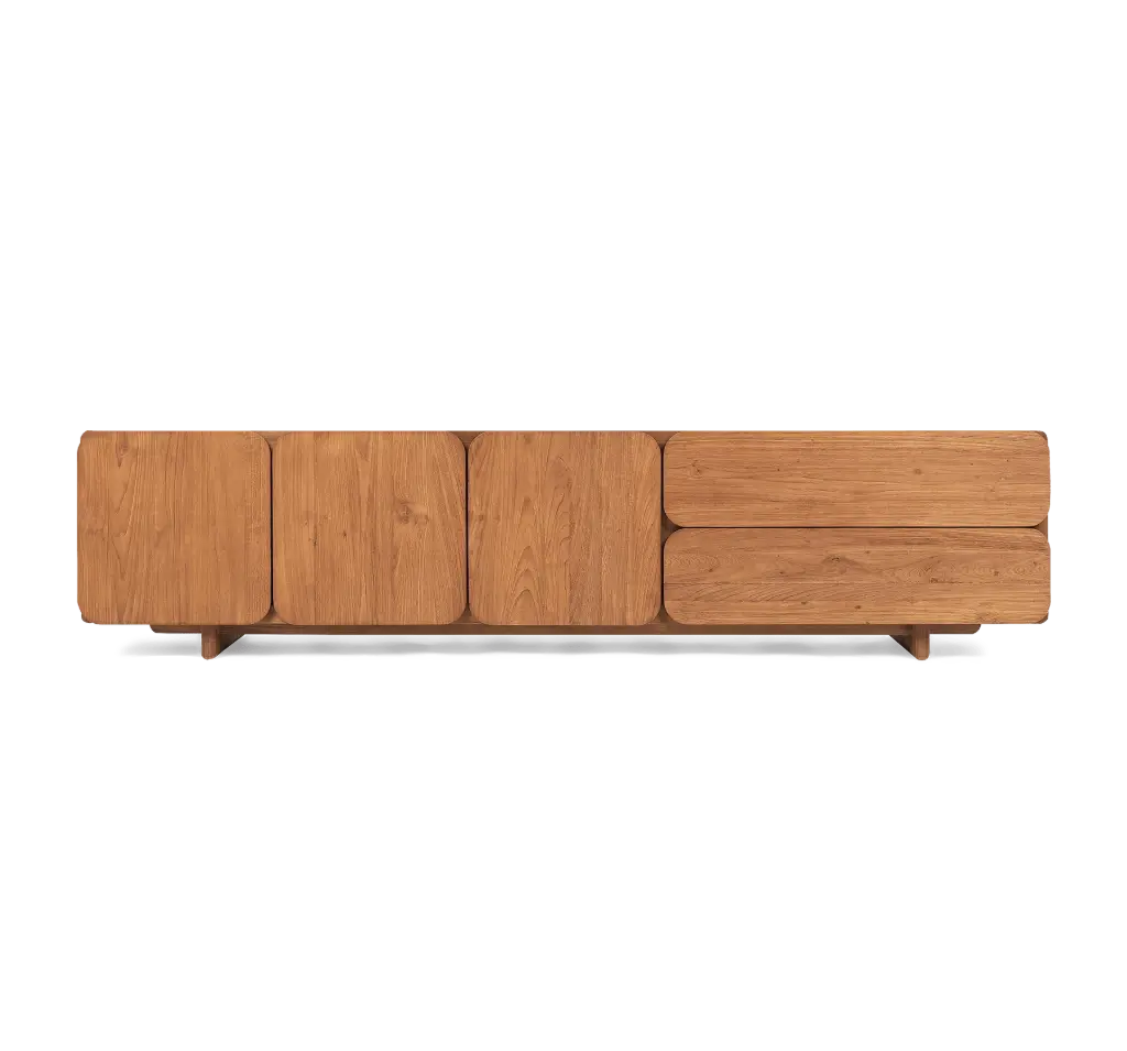 [All] Tess dresser 3 doors - 2 drawers 200x40x48 teak