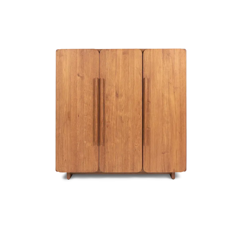 Tess wardrobe 3 doors 120x55x120cm teak