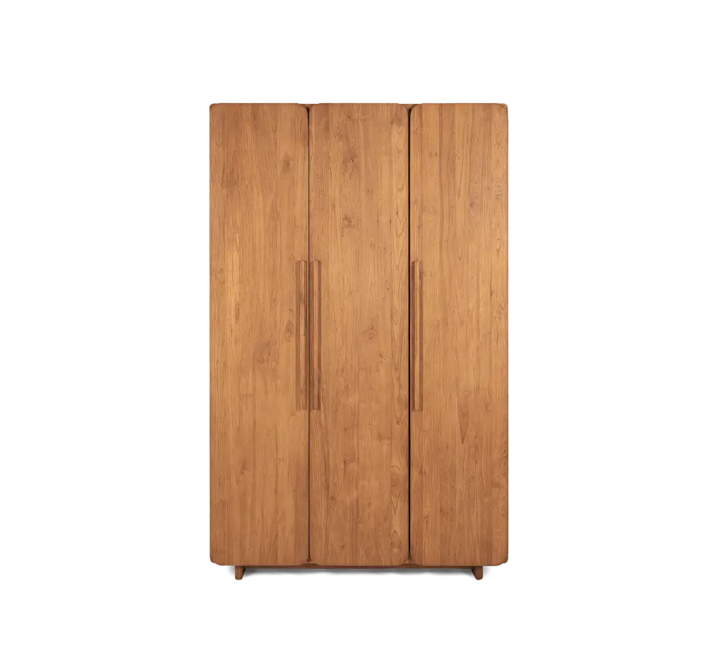 Tess wardrobe 3 doors 120x55x195cm teak