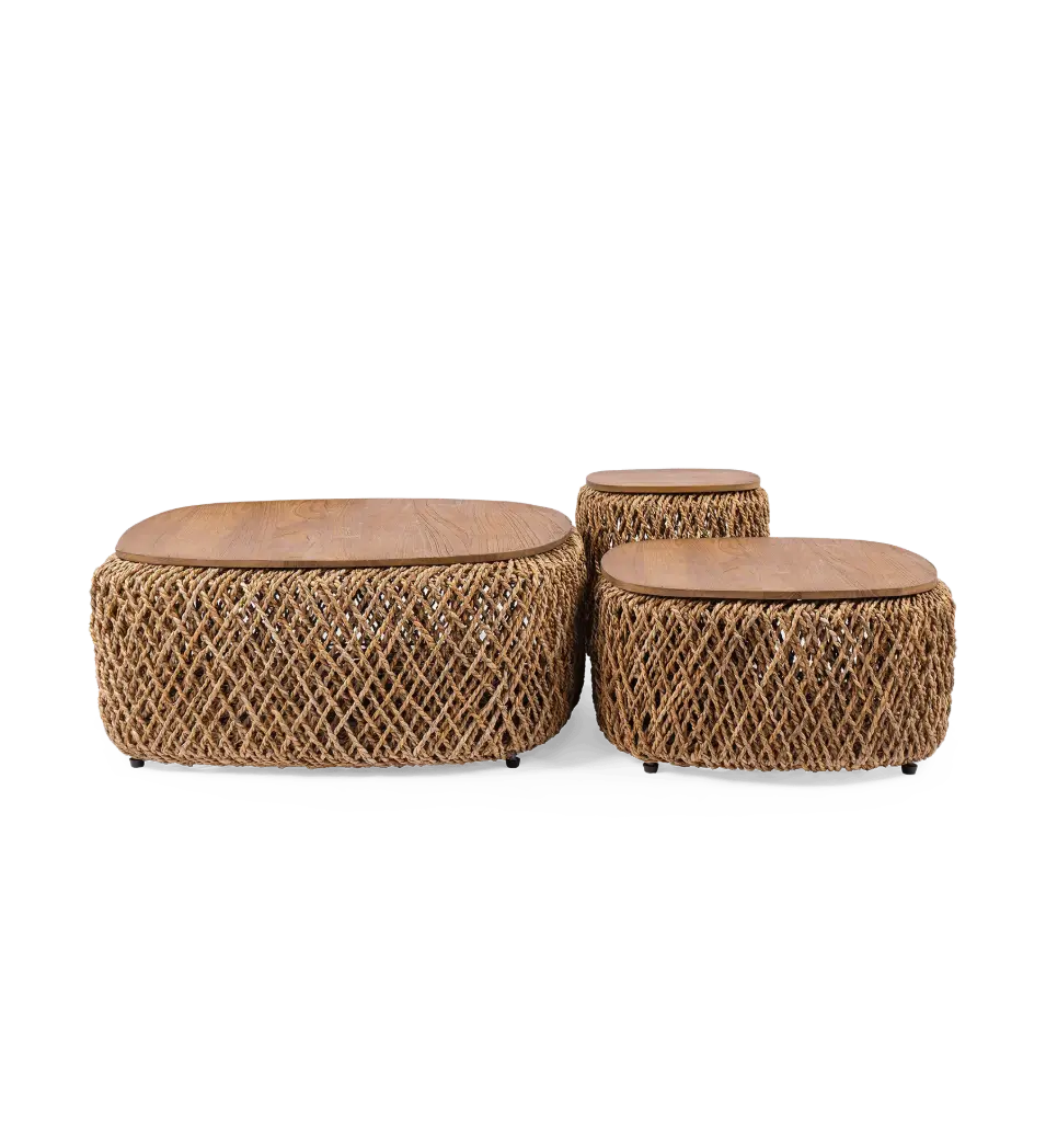 Conjunto de 3 mesas de café quadradas Knut