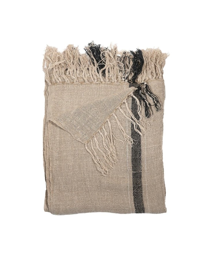 Plaid Nasik 130x170 natural linen