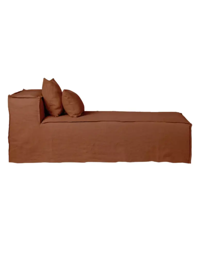 STROZZI chaise longue 100x190x65 terracota