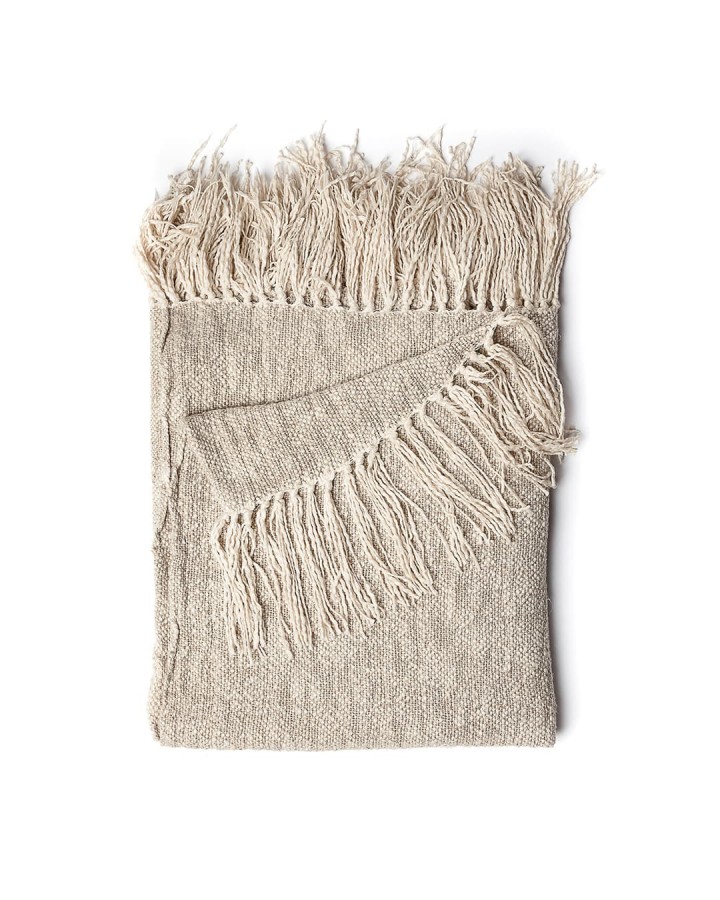 Plaid Wrinckels HNF 130x170 natural linen