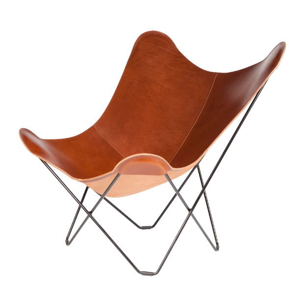 Leather butterfly chair black/montana