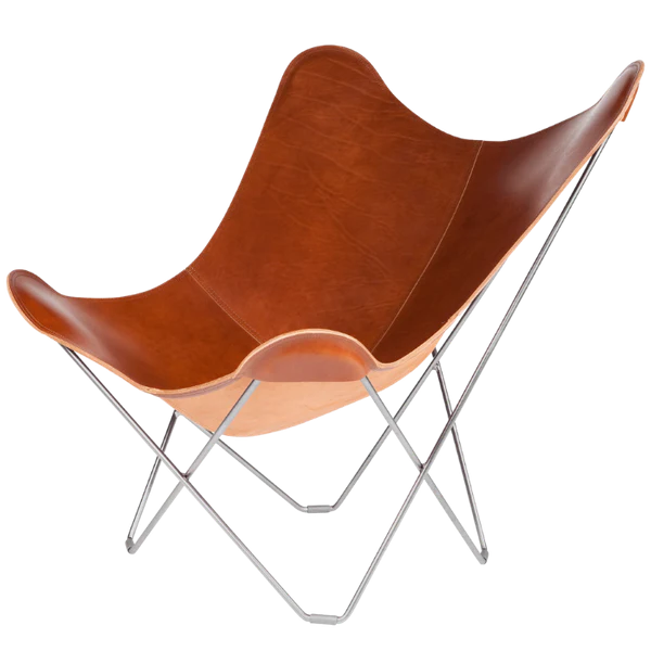 Leather butterfly chair chrome/montana