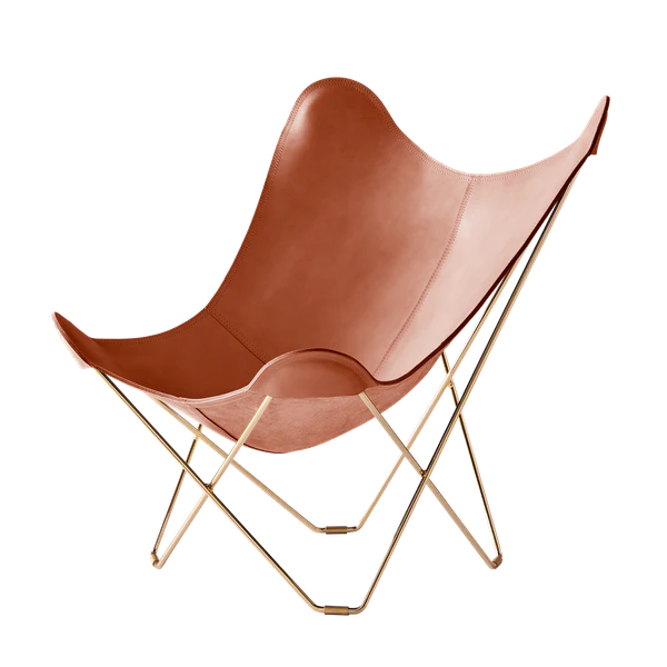 Leather butterfly chair 24k gold plated/montana