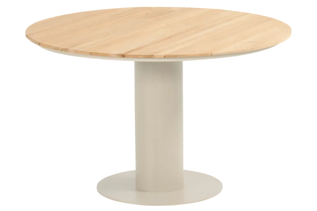 Girona round dining wood 120cm sand