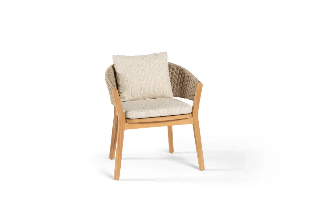 Rose armchair teak rope