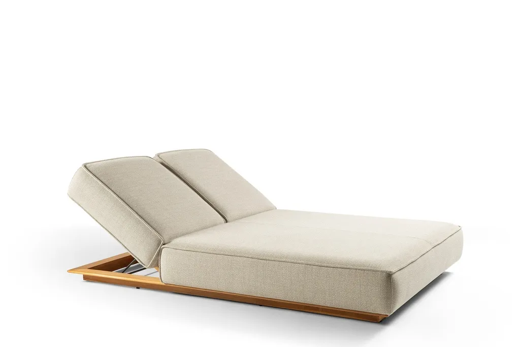Juan double sunlounger teak mario siesta