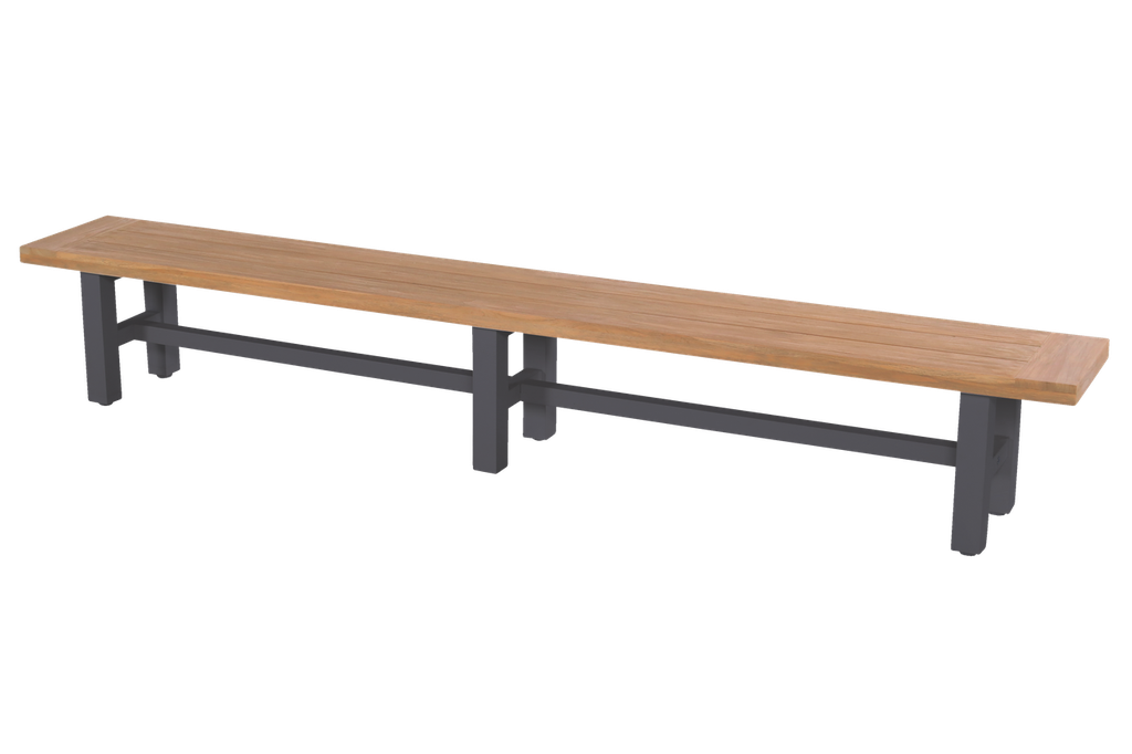 Bench Yasmani black alu/teak 300
