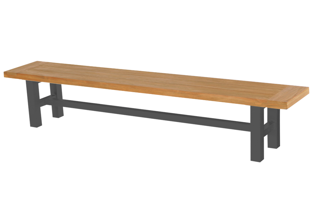 Bench Yasmani black alu/teak 240