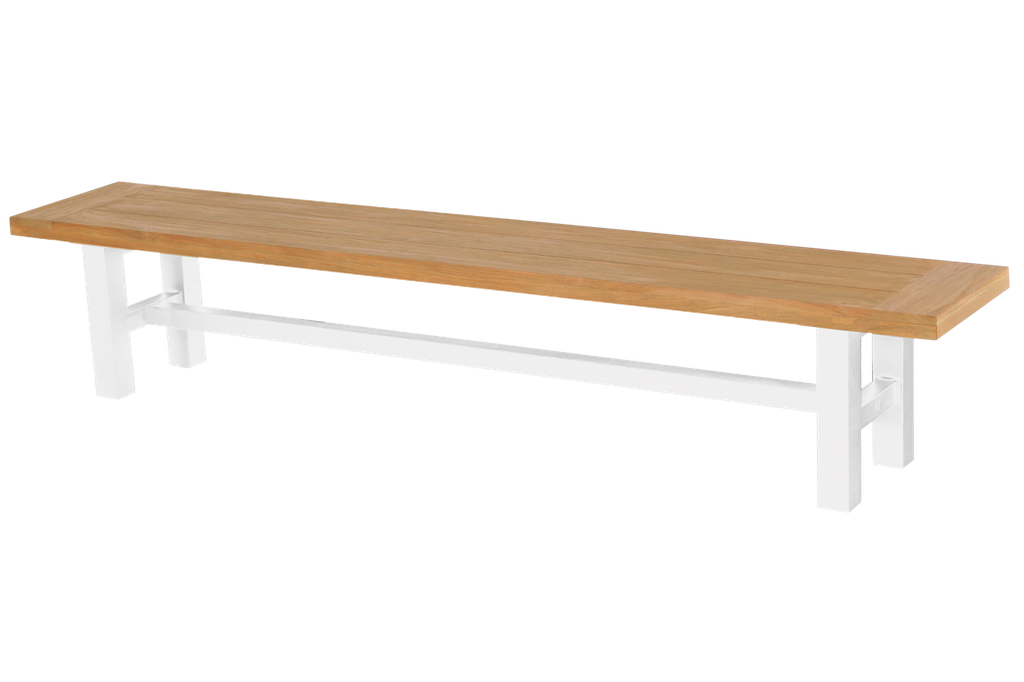 Bench Yasmani white alu/teak 240