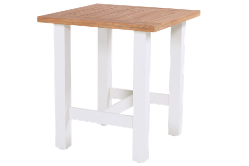 Bar table Yasmani white alu/teak 100x100
