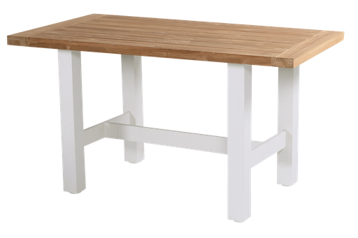 Bar table Yasmani white alu/teak 180x100
