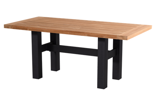 Table Yasmani black alu/teak 180