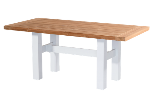 Table Yasmani white alu/teak 180